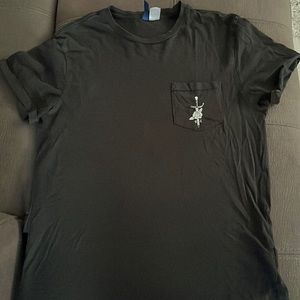 DIVIDED H&M Black T-Shirt with White Design Size XS